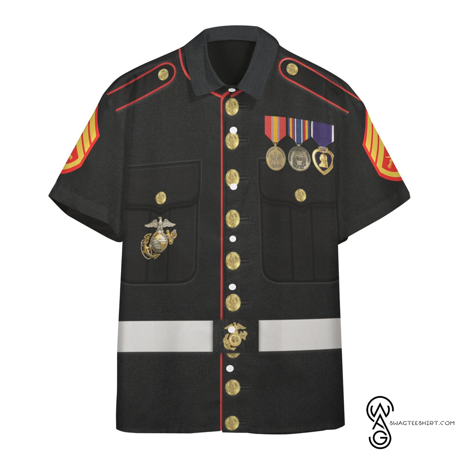 [Top Trending] Funny The Marine Corps Uniform Hawaiian T-Shirt Custom Printed Hawaii Shirt